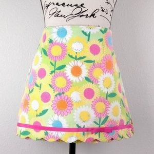 Lilly Pulitzer Sz 6 Pink Green Yellow Floral Skort